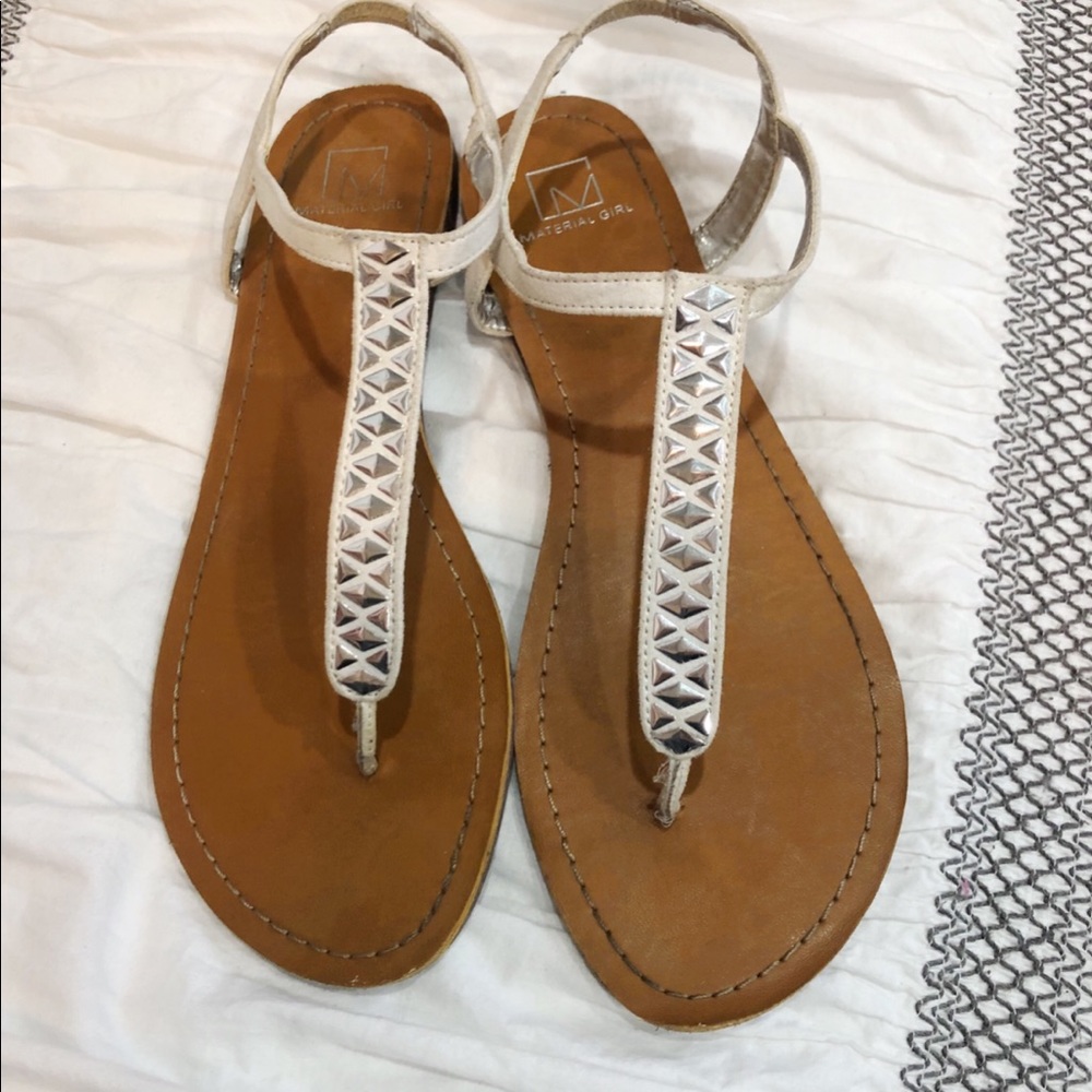 Material Girl Silver & White Sandals